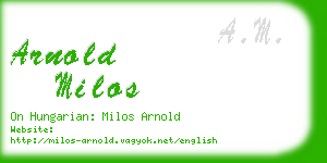 arnold milos business card